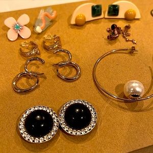 Vintage Jewelry Sets ( Earrings/ A-Ear-clip/ Two Rings)